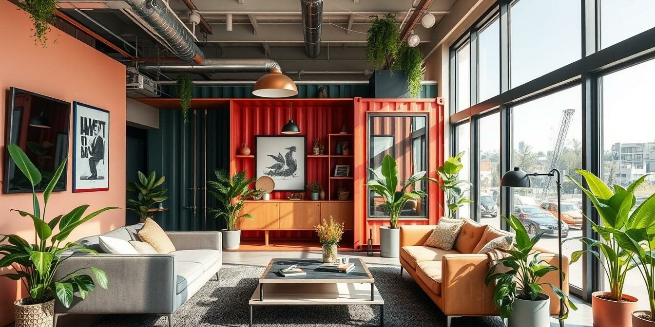 design de interiores com containers