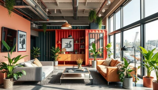 design de interiores com containers