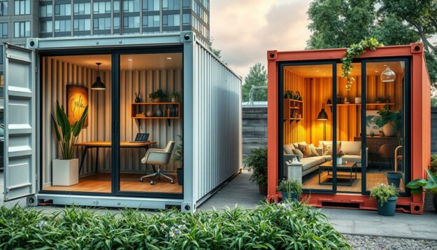 casas container com design industrial